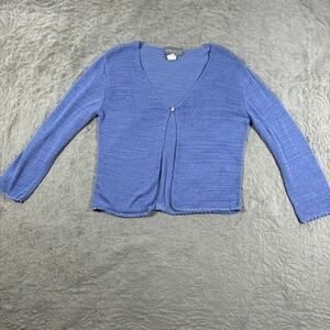 Vintage Y2K Carol Anderson Knit Cardigan Periwinkle L Costal 2000s Indie Twee